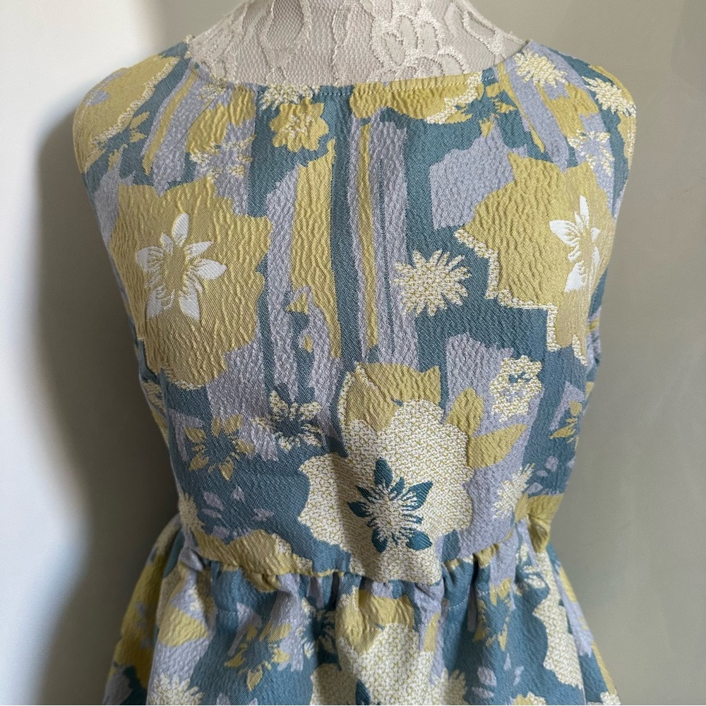 NWT LILITH Kasikeu Floral Boho Top in Citron sz L - Picture 2 of 11